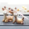 Mini Sika Deer Figurines Rzemiosła Miniatury Wróżka Ogród Bonsai Terrarium Figurines Cake Topper Decor Ornament 231222