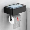 Porta del rotolo di toilette con erogazione di ermette Multifunzione Nero Accessori in acciaio inossidabile in acciaio inossidabile.