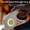 Rojeco 5m cão automático coleira retrátil LED luminosa liderança liderança de moda de moda para cachorros Pet Flexi Walking Running Lead 231221