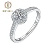 Cluster Rings GEM'S BALLET Moissanite Engagment 925 Sterling Silver 0 5Ct VVS1 Diamond Ring For Women Wedding Jewelry256d