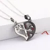 Pendant Necklaces Fashion 2 PCS/Set Valentine's Day Magnetic Paired Necklace For Women Couple Choker Chain Heart Key Stitching Jewelry