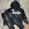 1 Calidad Hellstar Sudaderas con capucha Set Lavado Negro Graffiti Llama Jersey Sudadera casual Etiqueta original Hombres de gran tamaño Mujeres Sudadera con capucha 231221