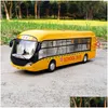 Diecast Model Cars Car Electric Tourist Toy Traffic Bus Alloy Simation Metal City With Sound And Light Kids Gift 220930 Drop Deliver Dhtzr