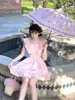 Casual Dresses BOBON21 Japanese Harajuku Short Sleeves Fairy Vestidos Lolita Dress Women Flouncing Lace Trim Evening Woman D2260
