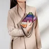 Modedesign Eagle Head Summer Mini Rainbow Women Handbag Colorful Designer Bag Patchwork Shoulder Bag Handbag K24 231221