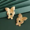 Stud Uodcm Luxury Fashion Round Dangle Drop Korean örhängen för kvinnor Big Butterfly Gold Earring 2021 Jewelry302i