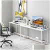 Other Furniture L Shaped Large Corner Desk 88 34 White 2 Person Table Adjustable Long Or Two Computer Desks Student Drop Delivery Home Dhdev