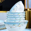 Ensembles de vaisselle ensembles de plats de table Jingdezhen Bone Chine Fresh and Simple Bowls BOBSTICKS Gift