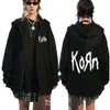 Korn Rock Band Men's Hoodies Letter Imprimez des vestes à glissière Metal Gothic Graphics Swechshirts Loose