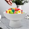 Dijkartikelen sets Fruit Bowl voor keukenbalie Keramische decoratieve voetbladen Serveervak ​​Cake Snack Dessert Stand Home