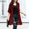 CULLE ESMERE DI FASHE LEOPARD CARDIGAN ZANZEA 2023 Casual Long Kimono Cape Cape Lavoro Tunica Chemise 231221