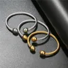Branser Bangle Gold Stal Stael ze stali nierdzewnej dla kobiet biżuteria okrągła kulka Mankiety Banles Men Bracelets 231221