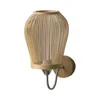 Lampe murale Bamboo Mounted Sconce Light E27 Éclairage de base Ferme de style rétro Décorative pour la chambre à coucher de la cuisine