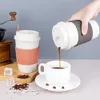 480 ml Milchbecher Lebensmittelqualität Kaffeetasse Wärme-resistente Kapazität BPA kostenlos gute Versiegelung Anti-Scald-Weizenwasser mit Nicht-Schlupf