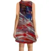 Lässige Kleider Frauen Independence Day Print ärmellose Maxi Kleid Lange für Frauen Frauen Tunika Sommer Beach