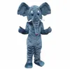 Halloween grey elephant Mascot Costume Cartoon Anime theme character Unisex Adults Size Advertising Props Christmas Party Outdoor Outfit Suit