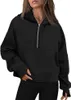 fashion designer Hoodie Half Zip up Women Sports Sweater Loose Gym Jacket Fitness Short Plush Coat Sweatshirt hoodie jacket designer sweatshirt for woman fashion