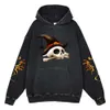 Y2K Haruku Schädel Hoodies Devil Grafik 100% Baumwoll -Sweatshirts Gothic Streetwear Hip Hop Übergroße Pullover Halloween -Kleidung