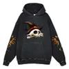 Y2K Haruku Skull Hoodies Devil Graphic 100% Bomull Sweatshirts Gotic Streetwear Hip Hop Overized Pullover Halloween Clothes