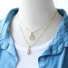 Pendant Necklaces Mini Clear Crystal Bar Necklace For Women Copper Gold Plated Heart Small CZ Jewelry Party Gifts Nkew17