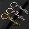 Schlüsselringe Personalisierter Name benutzerdefinierte Schlüsselbund Männer Frauen Edelstahl Name Schlüsselanlagen Customized Letter Key Chain Schmuckgeschenke Geschenkl231222