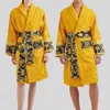 Bath Robe Designer Long Hoodie Lovers Couples Longstyle Luxury Printing Coton brillant Coton luxueux Couple de peignoir en gros