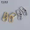 Hoop Huggie F.I.N.S minimalistiska fina smycken 925 Sterling Silver Oval Drop Earrings Simple Geometry Metallic Style Löstagbara Hoops örhängen 231222