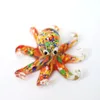 Murano Glass Octopus Art Fatueta Miniatura Rainbow Colors feitas artesanais artesanais de animais marinhos fofos Acessórios para decoração de aquário 231222