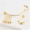 Örhängen halsband Andywen 925 Sterling Sier Summer Zircon CZ Stud Earring Drop Piercing Five Ring Armband Chain Necklace Jewelry S DHVJ4