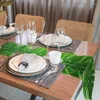 Table Cloth 2Piece Artificial Palm Leaves Runners Long Tropical Runner Faux Leaf 86.6In/220Cm