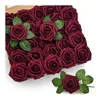 Fleurs décoratives artificielles Bridal 5pcs fausses roses en mousse avec tige pour centres de décoration de mariage bricolage bouquets de maison décoration de Noël à la maison