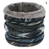 Scarves Winter Warm Thicken Neck Warmer Women Plush Geometric Pattern Knitted Ring Scarf Outdoor Windproof Soft Pullover Collar