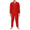Męska odzież śpiąca pionowa piżama zestaw jesienne kolorowe paski romantyczne nocne kobiety 2 -części