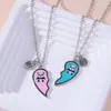 Pendant Necklaces Cute Panda Heart Necklace For Women Chinese Broken Clavicle Chain BFF Friends Jewelry Gifts Friend Girl