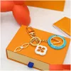 Key Rings Stijlvolle sleutelhanger luxe designer toetsen hanger gouden ring sleutel klassieke letter groothandel hoge kwaliteit sleutelhangers tas orna dhkmj