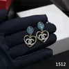 Dangle & Chandelier New Earrings Light Luxury Fashion Sapphire Inlaid with Geometric Love Diamond Pendant Earrings