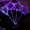 LED BoBo Luminous Balloon Transparent Colorful Lights Balls Chirstmas Wedding Party Decor Gifts Tree Unicorn Star Shape SN915