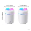 Humidifiers 1PC 300ML Air Humidifier Colorful Atmosphere Light Mute Humidification Mini Creative Colorful Cup Desktop Home Car Humidifier-Gr