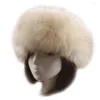 Berety jesienne zima ciepłe uuszne turban dziewczęta moda faux fur
