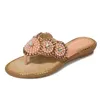 Flops beyarnerubber flipflops lage schoenen beige hakken sandalen op een wig snaar parelparmen glijbanen vrouw snijden slippers vrouw beige