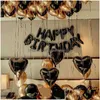 Décoration de fête 13pcs Ballon d'anniversaire Rose Gold Color LETTER BALLOONS Set Happy Globos Kids Drop Livrot Home Garden Dhahd