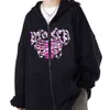 Y2K Pullover Skeleton Zip Up Hoodie Men Femmes Gothic Butterfly Print Sweatshirt surdimensionné HARUKU SKULL VESTRES MINEURS SPOST