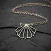 Geometric Origami Sea Clam Shell Necklace Nautical Ariel Mermaid Conch Seashell Pendant Chain Necklaces for Ocean Beach Party Gift221e