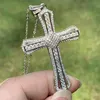 Choucong Brand New Luxury Jewelry Cross Pingente 925 Pavor de prata esterlina branca Clear 5A Colar de Mulheres CUZ CUNCONIA CUBIC WI3276