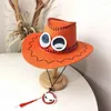 Ball Caps Ace Hat Cosplay One Piece Fire Fists Original Anime Peripheral Suede Cowboy Hats For Men