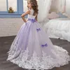 Girl's Dresses Fancy Flower Long Prom Gowns Teenagers Dresses for Girl Children Party Clothing Kids Evening Formal Dress for Bridesmaid WeddingL231222