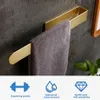 Towel Ring for Bathroom Kitchen Wall Mounted Space Aluminum Matte Black Gold Sliver Bath Holder Bar Shelf Sticker 231221