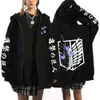 Y2K Titan Hoodies Zipper Jacketsアニメエレンイェーガー印刷スウェットシャツレヴィアッカーマンプルオーバーハルクカジュアル服