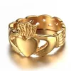 Anéis de casamento clássicos da Irlanda do Norte Claddagh Heart Love Ring Glamour Ladies Party Jewelry304L