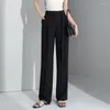 Pantalon féminin 2024 Haute taille jambe droite des femmes en vrac pantalon de combinaison minceur de ceinture avec culotte décontractée pour le printemps d'été à xxxl